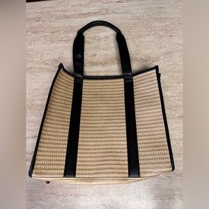 Tan and Black Tote Bag